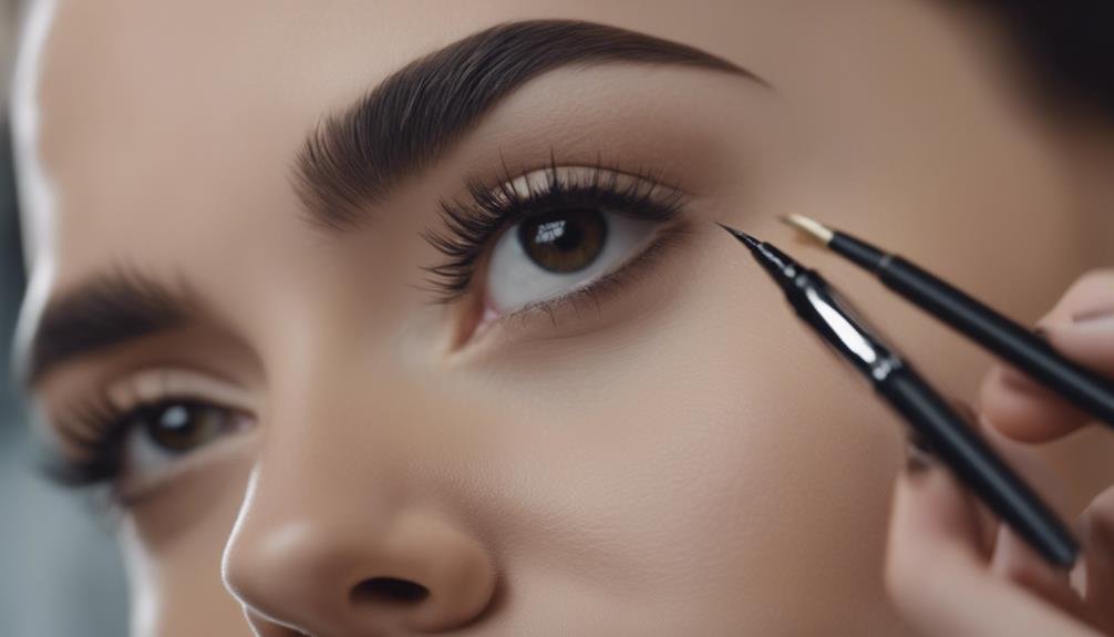 precise brow pencil application