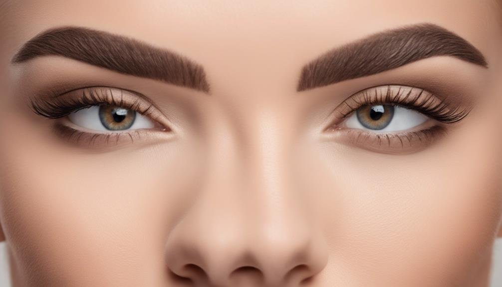 enhanced eyebrows with powder